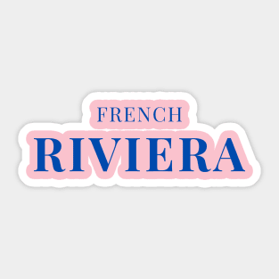 French Riviera Simple Blue Text Design Sticker